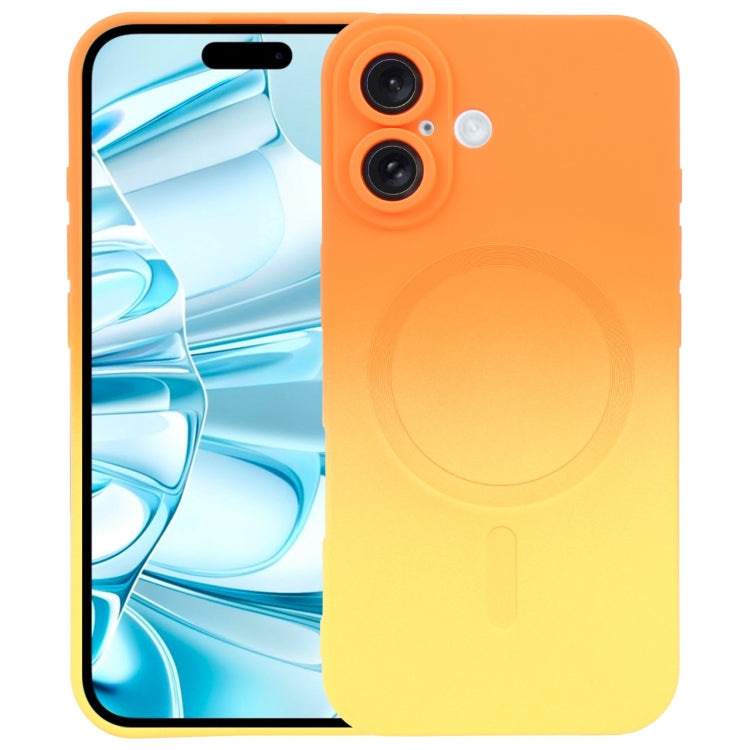 جراب هاتف سائل من مادة TPU السيليكونية المتدرجة MagSafe، مناسب لأجهزة iPhone 16e وiPhone 16 Pro Max وiPhone 16 Pro وiPhone 16 Plus