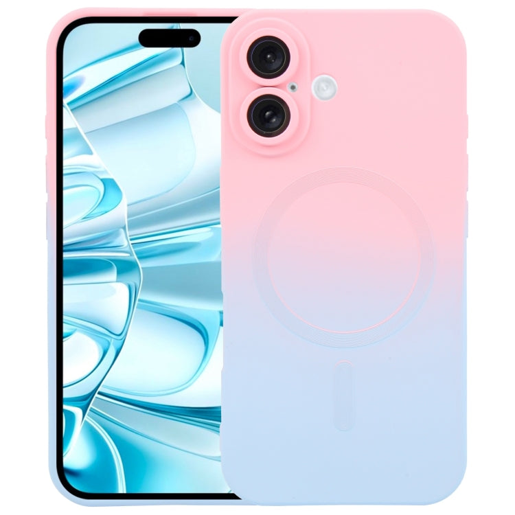 جراب هاتف سائل من مادة TPU السيليكونية المتدرجة MagSafe، مناسب لأجهزة iPhone 16e وiPhone 16 Pro Max وiPhone 16 Pro وiPhone 16 Plus
