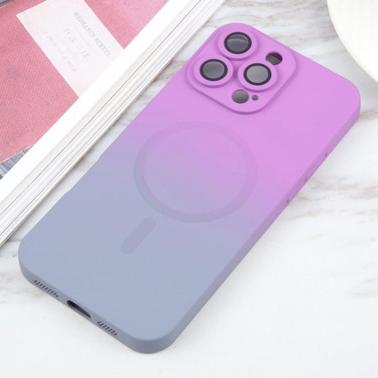 جراب هاتف سائل من مادة TPU السيليكونية المتدرجة MagSafe، مناسب لأجهزة iPhone 16e وiPhone 16 Pro Max وiPhone 16 Pro وiPhone 16 Plus