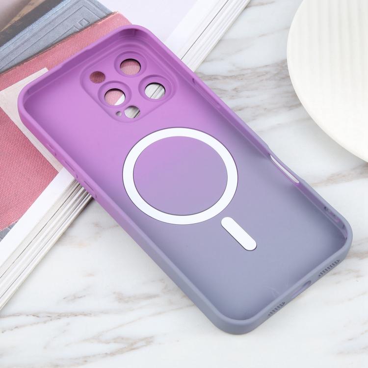 جراب هاتف سائل من مادة TPU السيليكونية المتدرجة MagSafe، مناسب لأجهزة iPhone 16e وiPhone 16 Pro Max وiPhone 16 Pro وiPhone 16 Plus