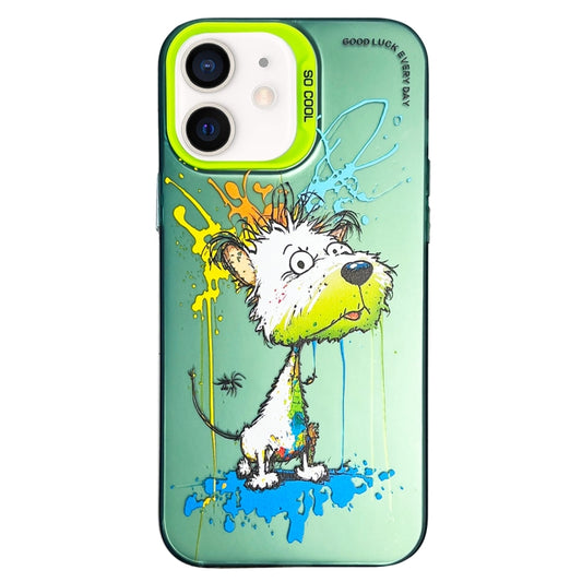 Double Layer Color Silver Series Animal Oil Painting Phone Case, For iPhone 12, For iPhone 12 Pro Max