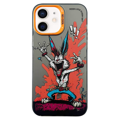 Double Layer Color Silver Series Animal Oil Painting Phone Case, For iPhone 12, For iPhone 12 Pro Max
