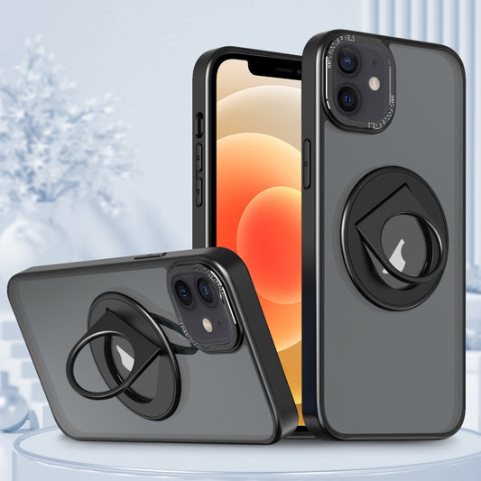 جراب هاتف بحلقة دوارة مع حامل مغناطيسي، مناسب لأجهزة iPhone 12 / 12 Pro، وiPhone 12 Pro Max، وiPhone 11 Pro Max، وiPhone 11، وiPhone 11 Pro، وiPhone XS / X، وiPhone XR، وiPhone XS Max، وiPhone 8 Plus / 7 Plus