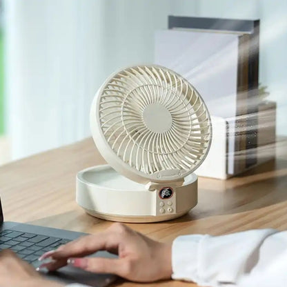 WSK302 4000mAh Swivel Head Wall Mounted Fan with Night Light