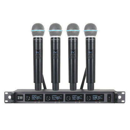 XTUGA A140-H Wireless Microphone System 4 Channel UHF Handheld Microphone