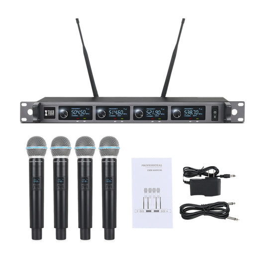 XTUGA A140-H Wireless Microphone System 4 Channel UHF Handheld Microphone