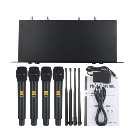 XTUGA A400-H Professional 4-Channel UHF Wireless Microphone System with 4 Handheld Microphone