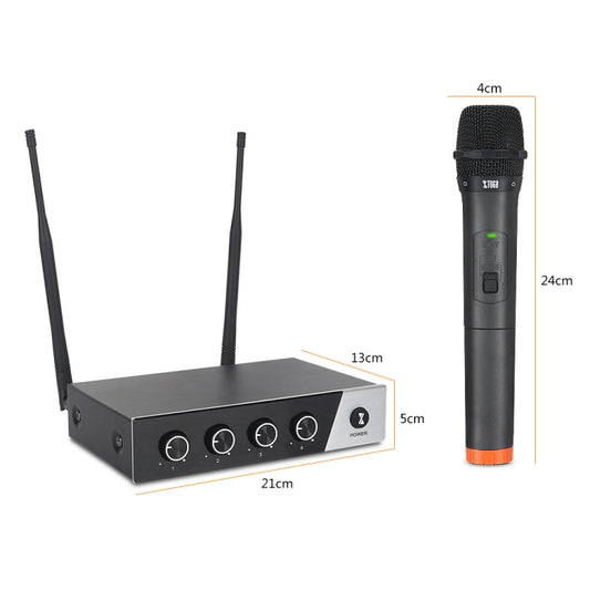 XTUGA S400 Professional 4-Channel UHF Wireless Microphone System with 4 Handheld Microphone
