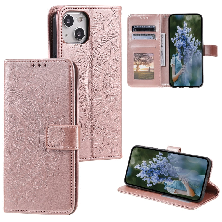 جراب هاتف جلدي منقوش بزهرة الطوطم، لهاتف iPhone 15 Plus، لهاتف iPhone 15