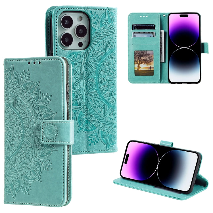جراب هاتف جلدي منقوش بزهرة الطوطم، مناسب لأجهزة iPhone 16 Pro Max وiPhone 16 Pro وiPhone 16 Plus
