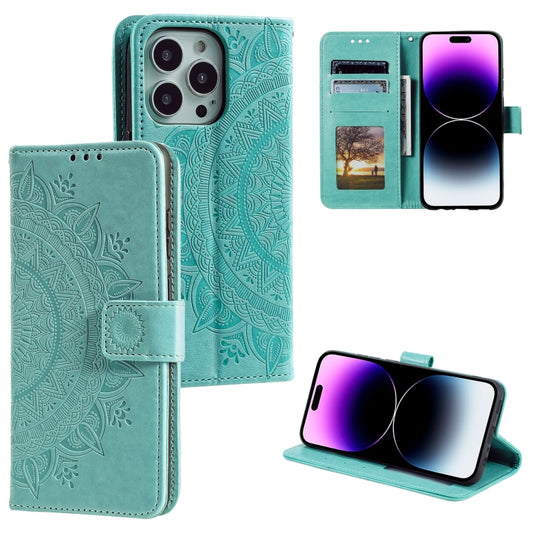 جراب هاتف جلدي منقوش بزهرة الطوطم، مناسب لأجهزة iPhone 16 Pro Max وiPhone 16 Pro وiPhone 16 Plus