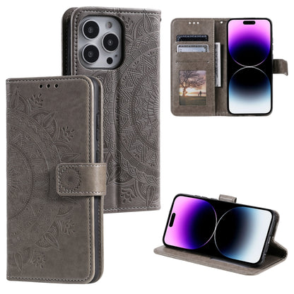جراب هاتف جلدي منقوش بزهرة الطوطم، مناسب لأجهزة iPhone 16 Pro Max وiPhone 16 Pro وiPhone 16 Plus