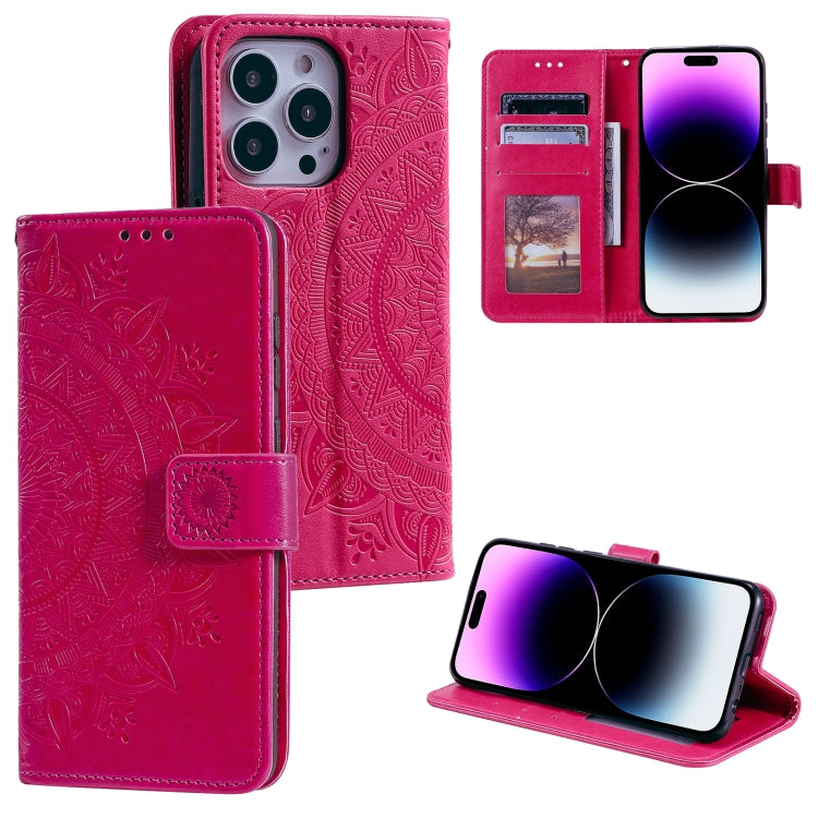جراب هاتف جلدي منقوش بزهرة الطوطم، مناسب لأجهزة iPhone 16 Pro Max وiPhone 16 Pro وiPhone 16 Plus