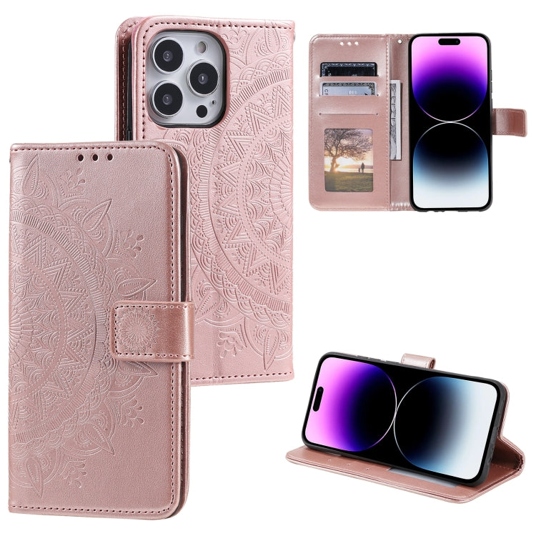 جراب هاتف جلدي منقوش بزهرة الطوطم، مناسب لأجهزة iPhone 16 Pro Max وiPhone 16 Pro وiPhone 16 Plus