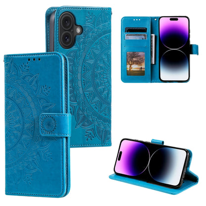 جراب هاتف جلدي منقوش بزهرة الطوطم، مناسب لأجهزة iPhone 16 Pro Max وiPhone 16 Pro وiPhone 16 Plus