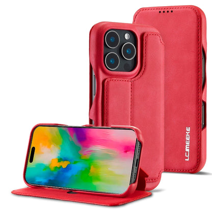 LC.IMEEKE Hon Ancient Series Flip Leather Phone Case, For iPhone 15 Pro, For iPhone 15 Plus, For iPhone 15