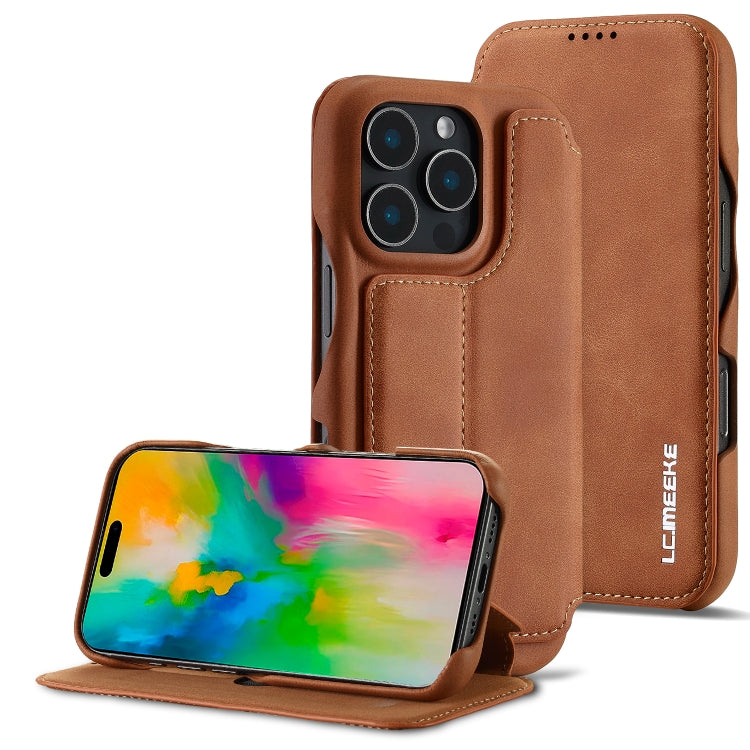 LC.IMEEKE Hon Ancient Series Flip Leather Phone Case, For iPhone 15 Pro, For iPhone 15 Plus, For iPhone 15