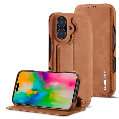 LC.IMEEKE Hon Ancient Series Flip Leather Phone Case, For iPhone 15 Pro, For iPhone 15 Plus, For iPhone 15