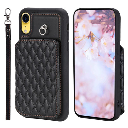 جراب هاتف بنمط شبكي مع حبل، مناسب لأجهزة iPhone 13 Pro وiPhone 13 وiPhone 12 / 12 Pro وiPhone 12 Pro Max وiPhone 11 وiPhone XR وiPhone 8 Plus / 7 Plus