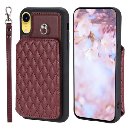 جراب هاتف بنمط شبكي مع حبل، مناسب لأجهزة iPhone 13 Pro وiPhone 13 وiPhone 12 / 12 Pro وiPhone 12 Pro Max وiPhone 11 وiPhone XR وiPhone 8 Plus / 7 Plus