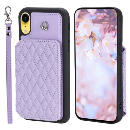 جراب هاتف بنمط شبكي مع حبل، مناسب لأجهزة iPhone 13 Pro وiPhone 13 وiPhone 12 / 12 Pro وiPhone 12 Pro Max وiPhone 11 وiPhone XR وiPhone 8 Plus / 7 Plus