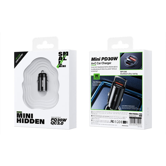 WK WP-C48 Mini Invisible Pull Ring 30W USB + USB-C / Type-C Car Charger, WP-C48