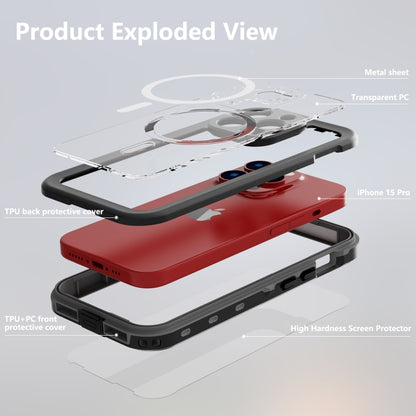 جراب هاتف ريد بيبر ماج سيف مقاوم للماء IP68، مناسب لأجهزة آيفون 15 برو ماكس، آيفون 15 برو، آيفون 15 بلس، آيفون 15