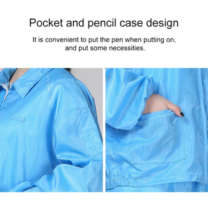 Anti Static Split Lapel Dustless Clothing Food Protection Stripe Clean Clothes, S, M, L, XL, XXL, XXXL, XXXXL, XXXXXL