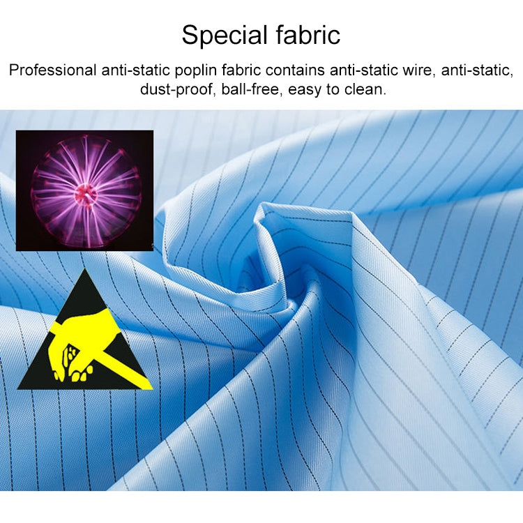Anti Static Split Lapel Dustless Clothing Food Protection Stripe Clean Clothes, S, M, L, XL, XXL, XXXL, XXXXL, XXXXXL