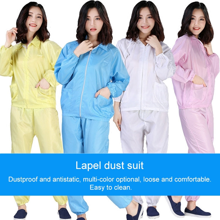 Anti Static Split Lapel Dustless Clothing Food Protection Stripe Clean Clothes, S, M, L, XL, XXL, XXXL, XXXXL, XXXXXL