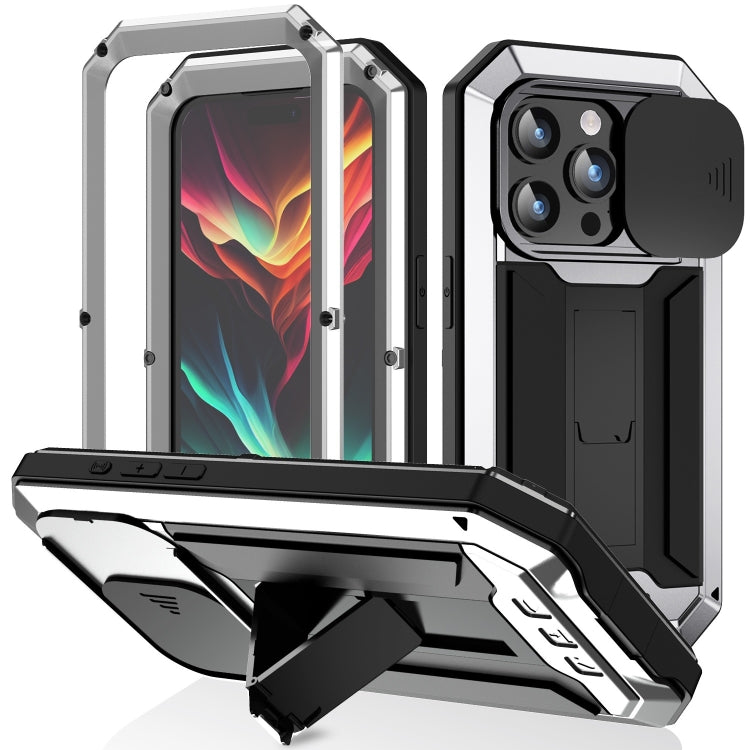 جراب هاتف R-JUST بحامل كاميرا منزلقة IP54 Life مقاوم للماء، مناسب لأجهزة iPhone 16e وiPhone 16 Pro Max وiPhone 16 Pro وiPhone 16 Plus وiPhone 16 وiPhone 15 Pro Max وiPhone 15 Pro وiPhone 15 Plus وiPhone 15