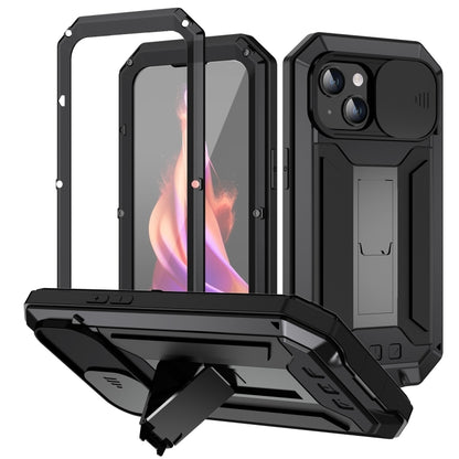 جراب هاتف R-JUST بحامل كاميرا منزلقة IP54 Life مقاوم للماء، مناسب لأجهزة iPhone 16e وiPhone 16 Pro Max وiPhone 16 Pro وiPhone 16 Plus وiPhone 16 وiPhone 15 Pro Max وiPhone 15 Pro وiPhone 15 Plus وiPhone 15