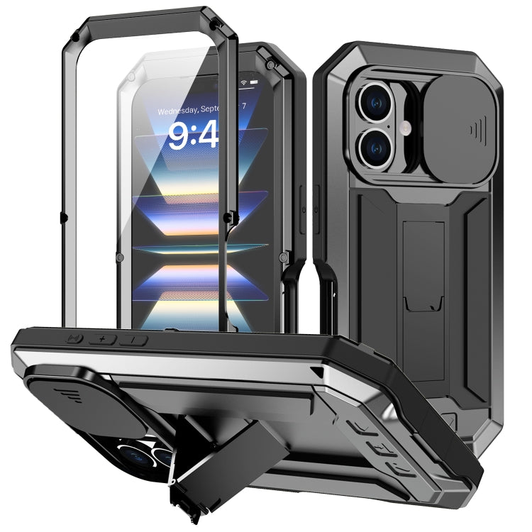 جراب هاتف R-JUST بحامل كاميرا منزلقة IP54 Life مقاوم للماء، مناسب لأجهزة iPhone 16e وiPhone 16 Pro Max وiPhone 16 Pro وiPhone 16 Plus وiPhone 16 وiPhone 15 Pro Max وiPhone 15 Pro وiPhone 15 Plus وiPhone 15