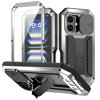 جراب هاتف R-JUST بحامل كاميرا منزلقة IP54 Life مقاوم للماء، مناسب لأجهزة iPhone 16e وiPhone 16 Pro Max وiPhone 16 Pro وiPhone 16 Plus وiPhone 16 وiPhone 15 Pro Max وiPhone 15 Pro وiPhone 15 Plus وiPhone 15