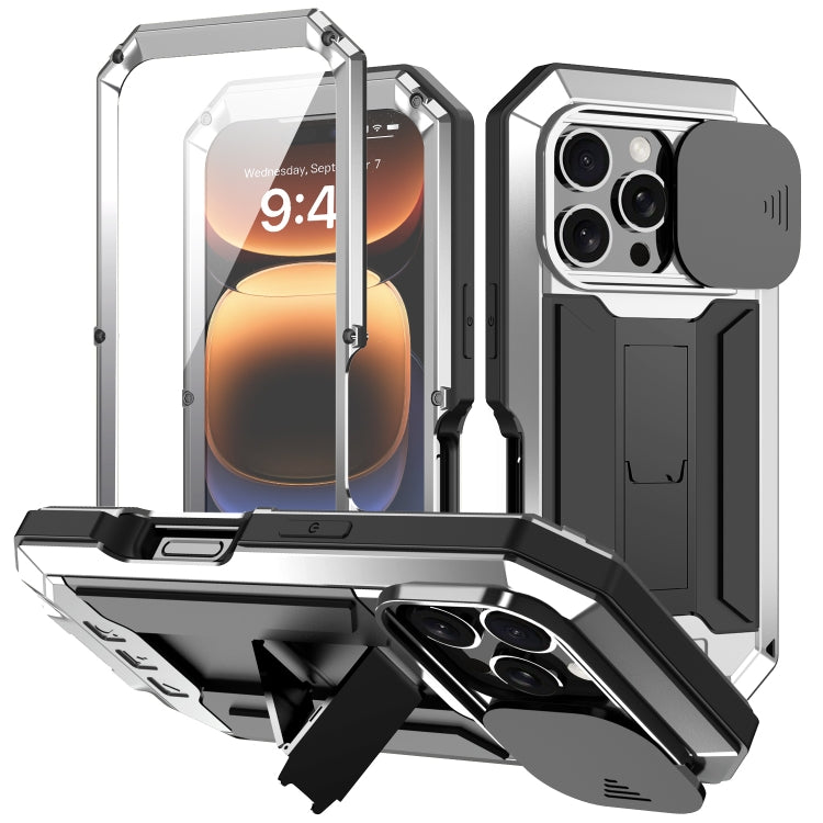 جراب هاتف R-JUST بحامل كاميرا منزلقة IP54 Life مقاوم للماء، مناسب لأجهزة iPhone 16e وiPhone 16 Pro Max وiPhone 16 Pro وiPhone 16 Plus وiPhone 16 وiPhone 15 Pro Max وiPhone 15 Pro وiPhone 15 Plus وiPhone 15