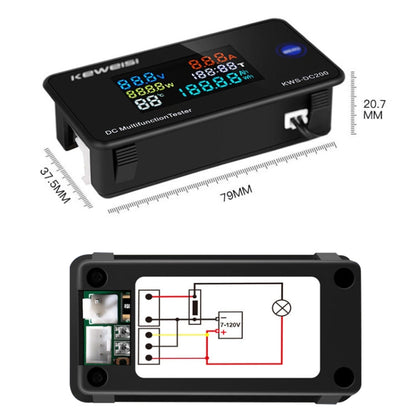KWS-DC200-50A 8-120V DC Digital Display Voltage Current Watch with Shunt