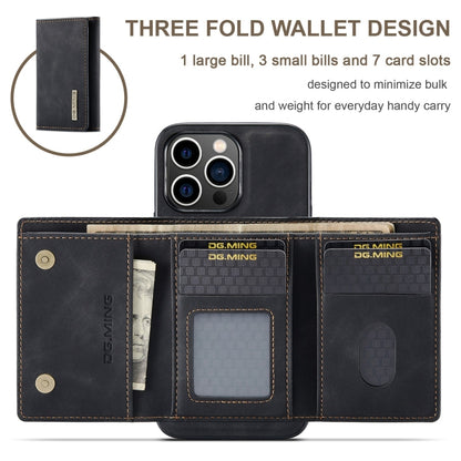DG.MING M1 Series 3-Fold Multi Card Wallet Leather Phone Case