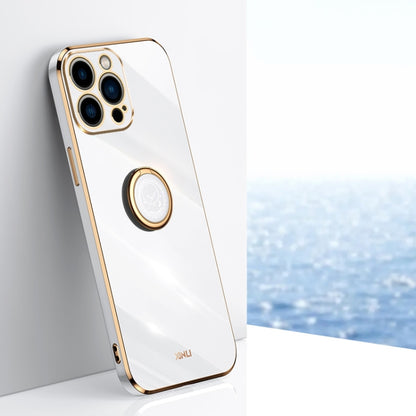 XINLI Straight Edge 6D Electroplate TPU Phone Case with Ring Holder