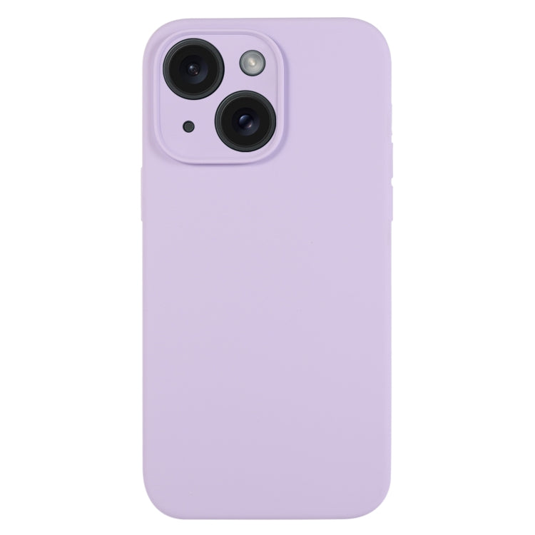 جراب هاتف من السيليكون السائل بلون نقي ومسام دقيقة، مناسب لهاتف iPhone 15 Plus