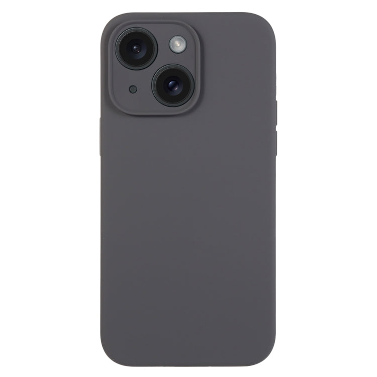 جراب هاتف من السيليكون السائل بلون نقي ومسام دقيقة، مناسب لهاتف iPhone 15 Plus
