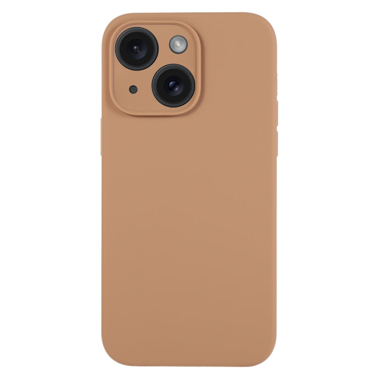 جراب هاتف من السيليكون السائل بلون نقي بمسام دقيقة، مناسب لهاتف iPhone 15