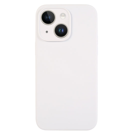 جراب هاتف من السيليكون السائل بلون نقي ومسام دقيقة، مناسب لهاتف iPhone 14 Plus