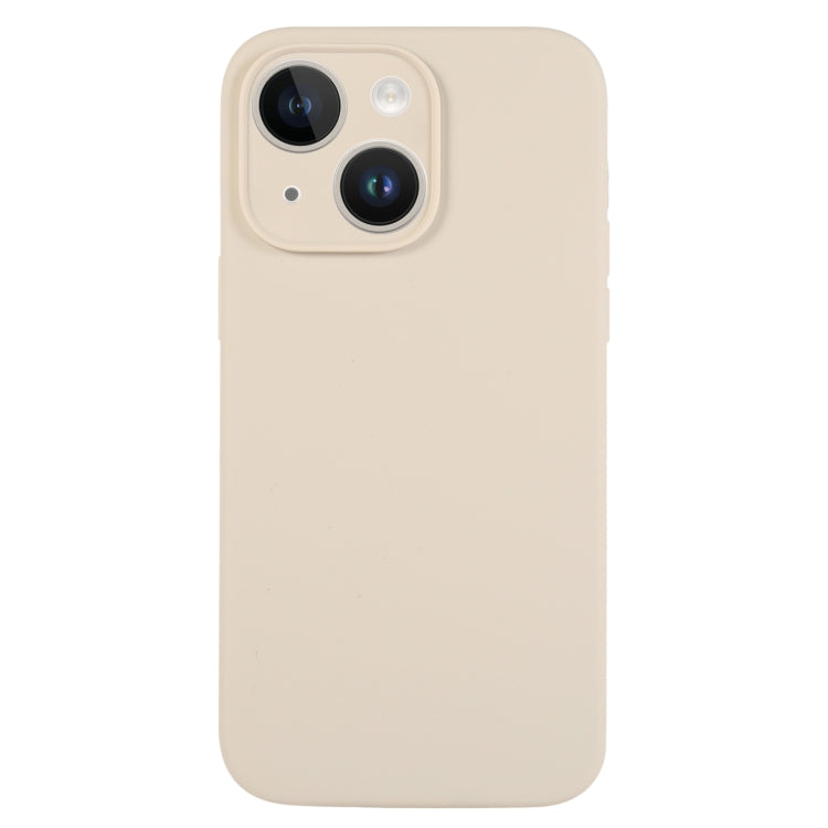 جراب هاتف من السيليكون السائل بلون نقي ومسام دقيقة، مناسب لهاتف iPhone 14 Plus