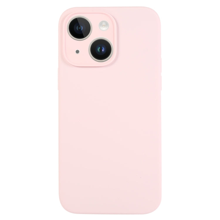 جراب هاتف من السيليكون السائل بلون نقي ومسام دقيقة، مناسب لهاتف iPhone 14 Plus