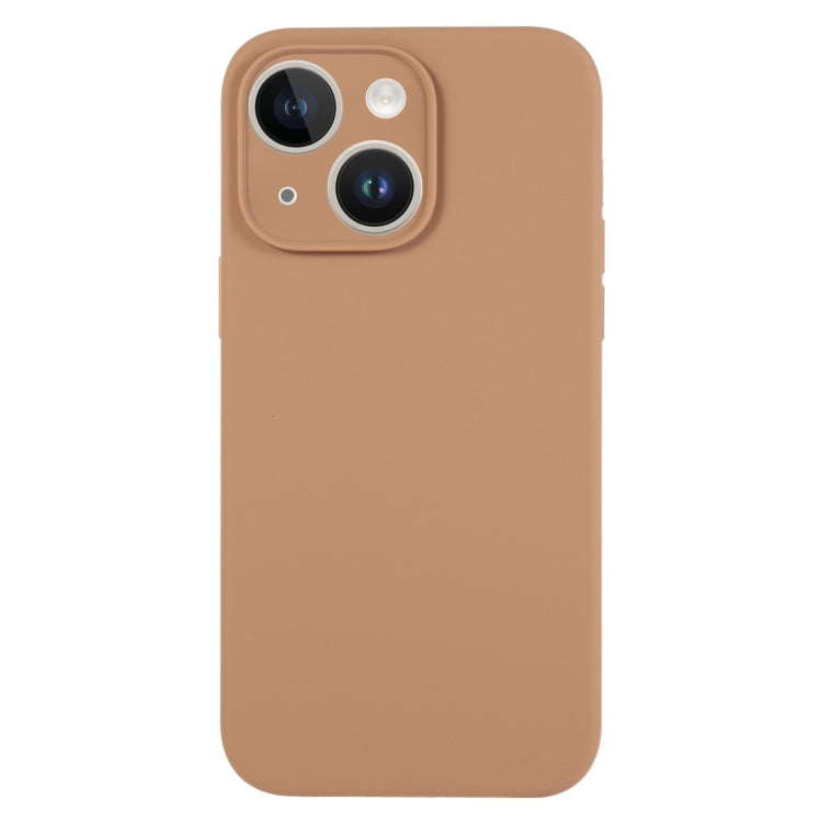 جراب هاتف من السيليكون السائل بلون نقي ومسام دقيقة، مناسب لهاتف iPhone 14 Plus