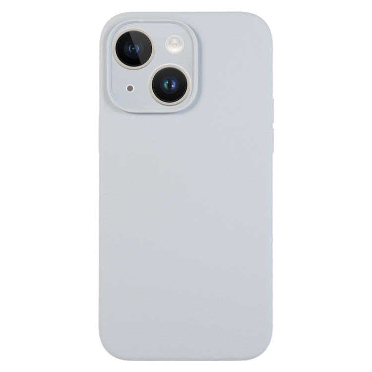 جراب هاتف من السيليكون السائل بلون نقي ومسام دقيقة، مناسب لهاتف iPhone 14 Plus