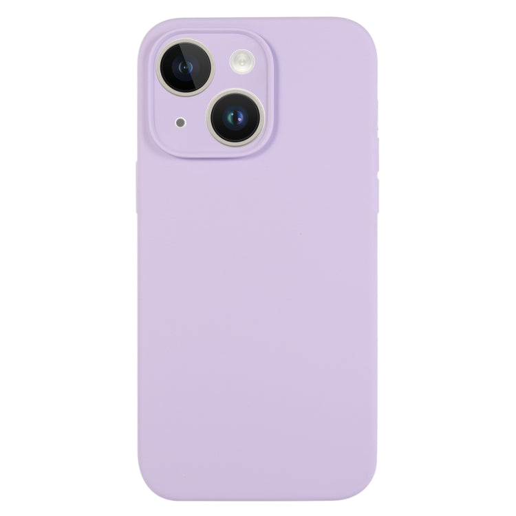 جراب هاتف من السيليكون السائل بلون نقي ومسام دقيقة، مناسب لهاتف iPhone 14 Plus