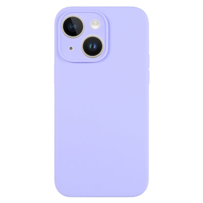 جراب هاتف من السيليكون السائل بلون نقي ومسام دقيقة، مناسب لهاتف iPhone 14 Plus