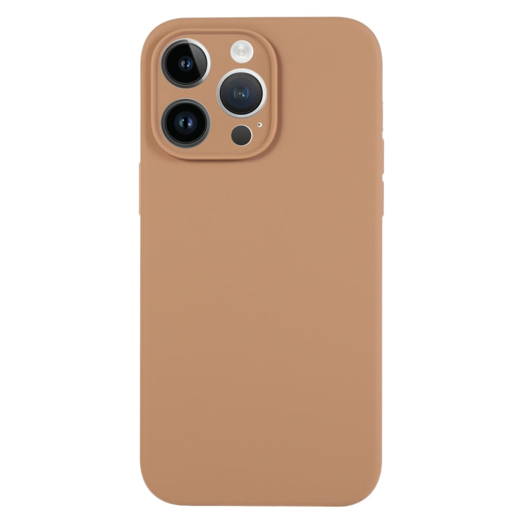 جراب هاتف من السيليكون السائل بلون نقي ومسام دقيقة، لهاتف iPhone 14 Pro Max