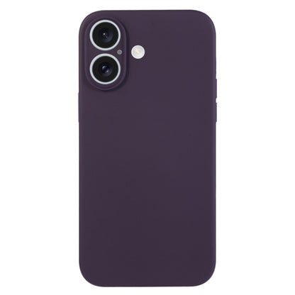 جراب هاتف من السيليكون السائل بلون نقي ومسام دقيقة، مناسب لهاتف iPhone 16 Plus